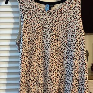 Talbots Pink and Black Animal Print Tank Top